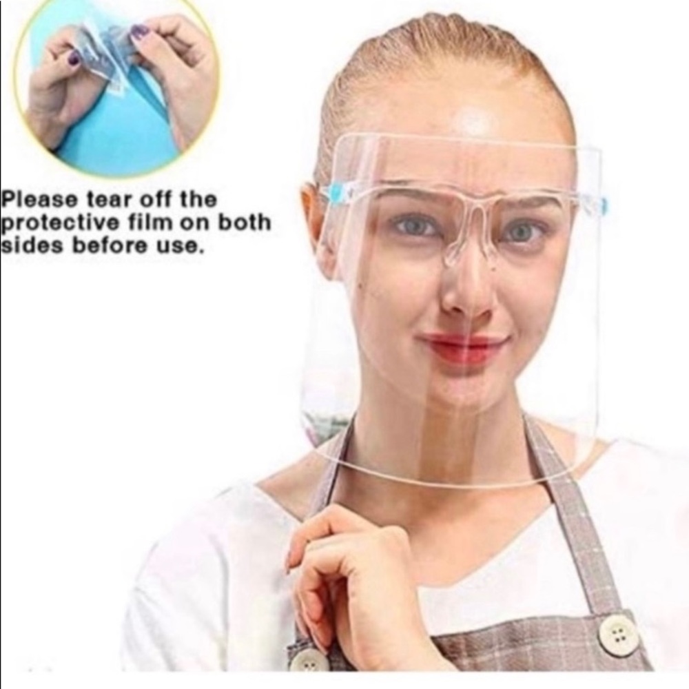 5 CLEAR FACE SHIELDS